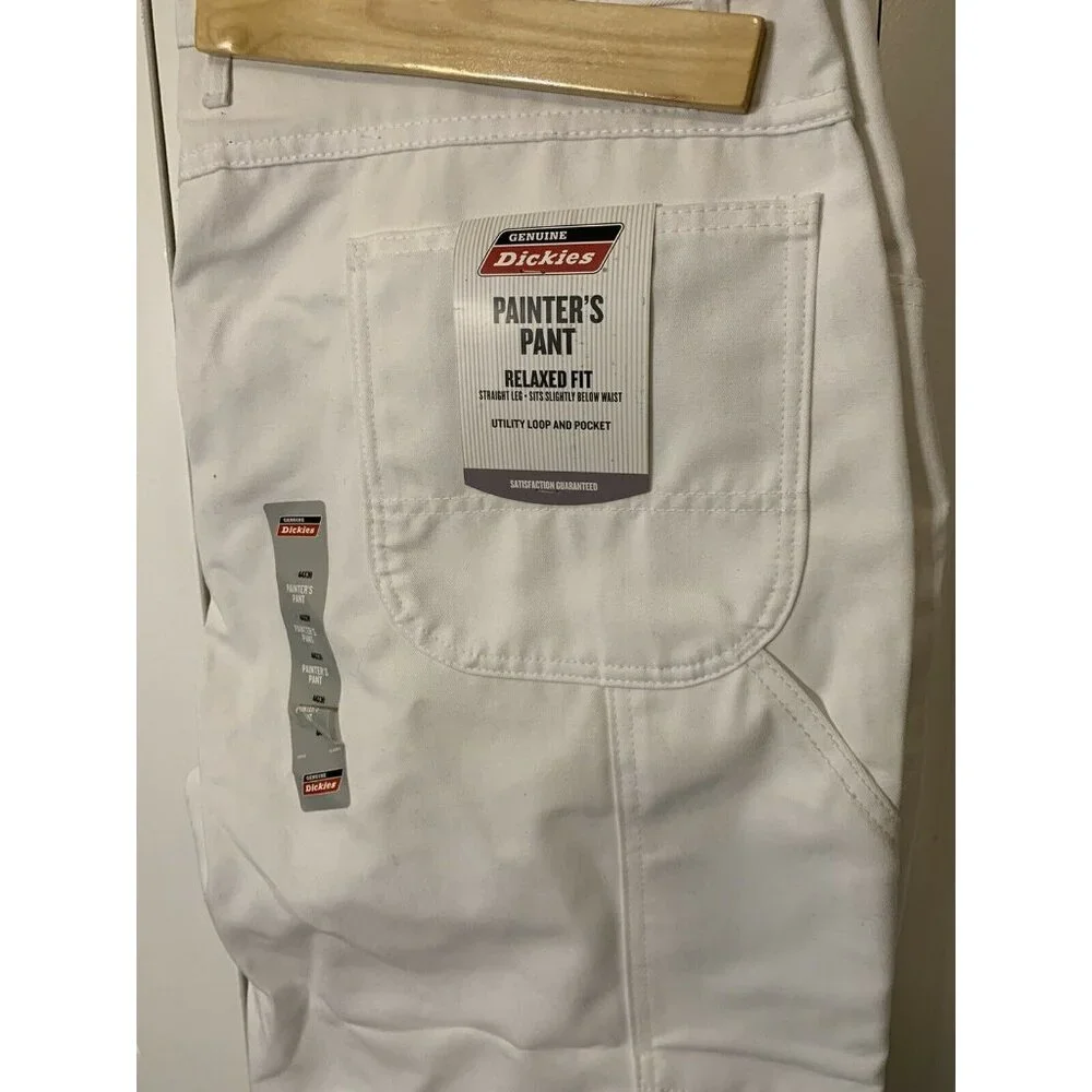 New Dickies Carpenter Painters Pant Jeans White Men 44 X 30 Relaxed Fit Straight